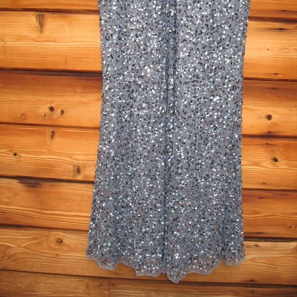 Mac Duggal 5640 Womens Blue Draped Sleeve V Neck Gown - Picture 11 of 12